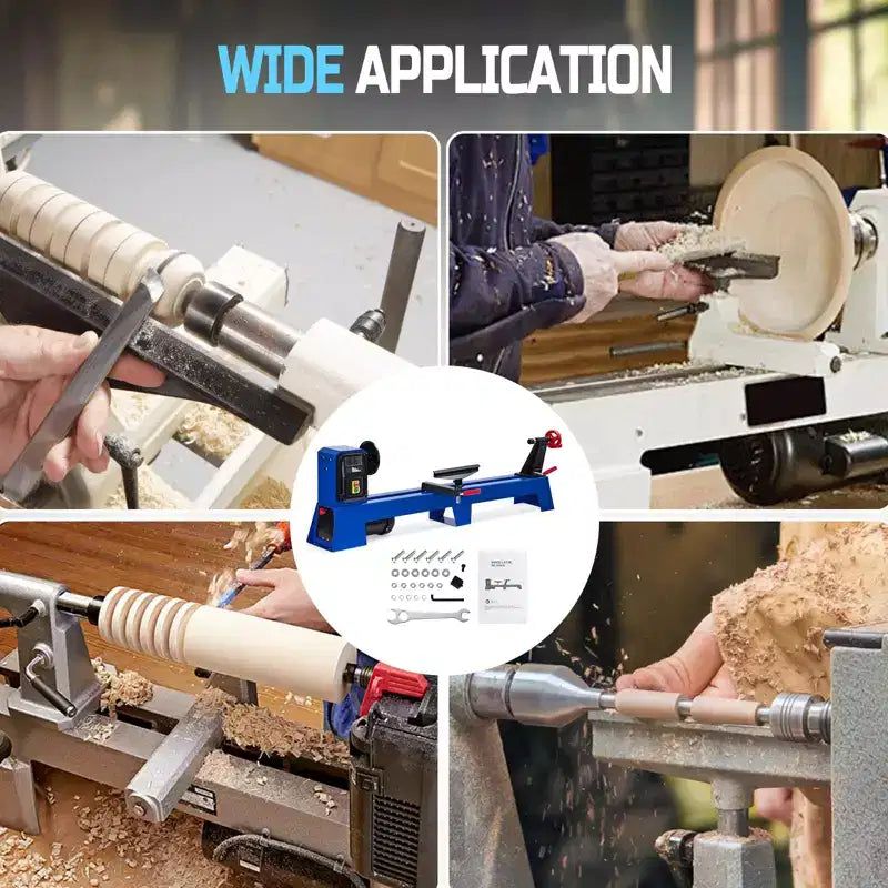 Benchtop Wood Lathe 14 x 20 | 0.5HP Variable Speed 1040-2980 RPM, Wood Turning Machine w/ Chisels, MT3 Tailstock