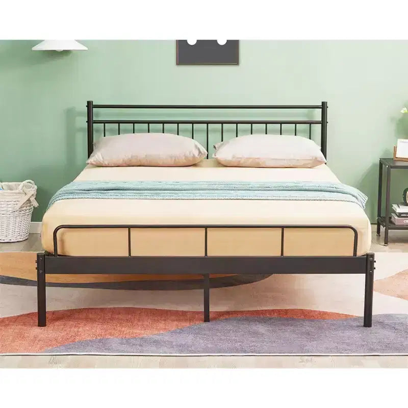 Luna Steel Modern Queen Bed Frame, Black Frame for Queen Size Mattress