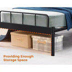 Luna Steel Modern Queen Bed Frame, Black Frame for Queen Size Mattress