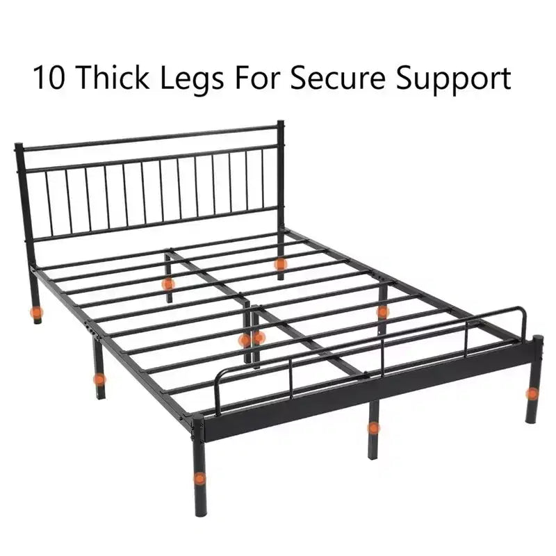 Luna Steel Modern Queen Bed Frame, Black Frame for Queen Size Mattress