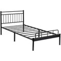 Garden Elements Luna Steel Modern Twin Bed Frame, Black Frame for Twin Size Mattress