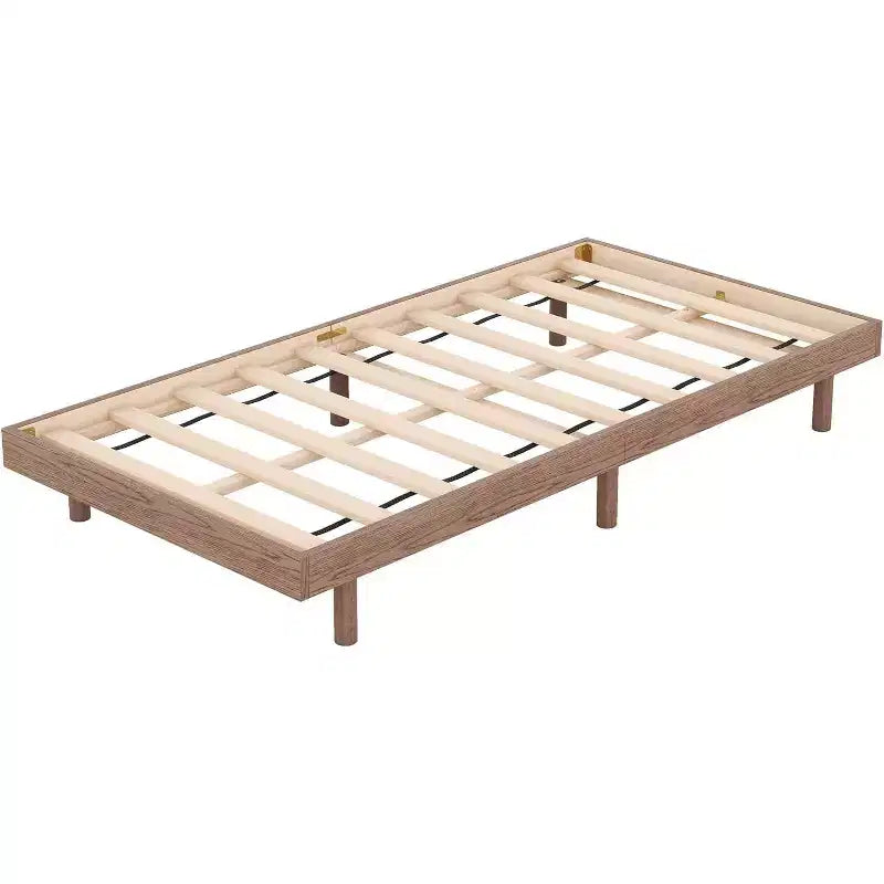 Twin Bed Frame, Floating Platform Bed Frame with Modern Design, Twin Size Particle Board Bed Frame, No Box Spring Needed, Easy Assembly