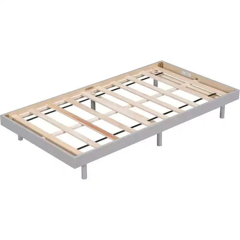 Twin Bed Frame, Floating Platform Bed Frame with Modern Design, Twin Size Particle Board Bed Frame, No Box Spring Needed, Easy Assembly