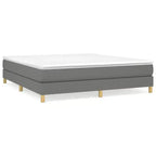 Bedframe donkergrijs polyester, multiplex, bewerkt hout, King