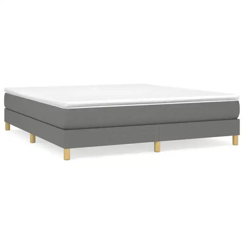 Bed Frame Dark Gray Polyester, Plywood, Engineered Wood King