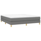Bedframe donkergrijs polyester, multiplex, bewerkt hout, King