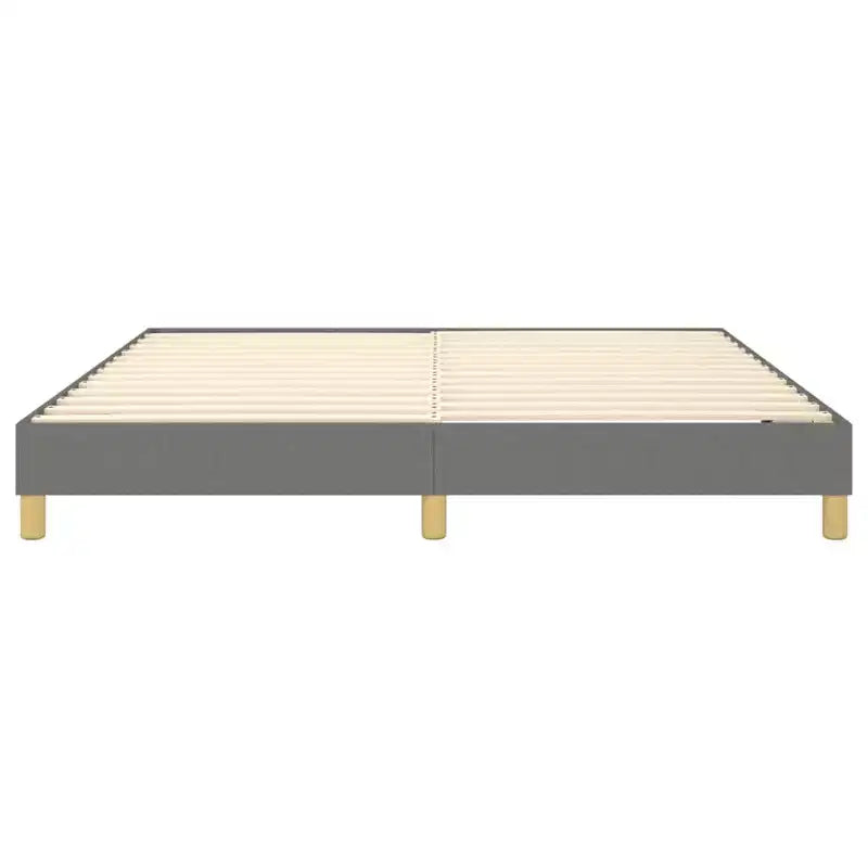 Bed Frame Dark Gray Polyester, Plywood, Engineered Wood King