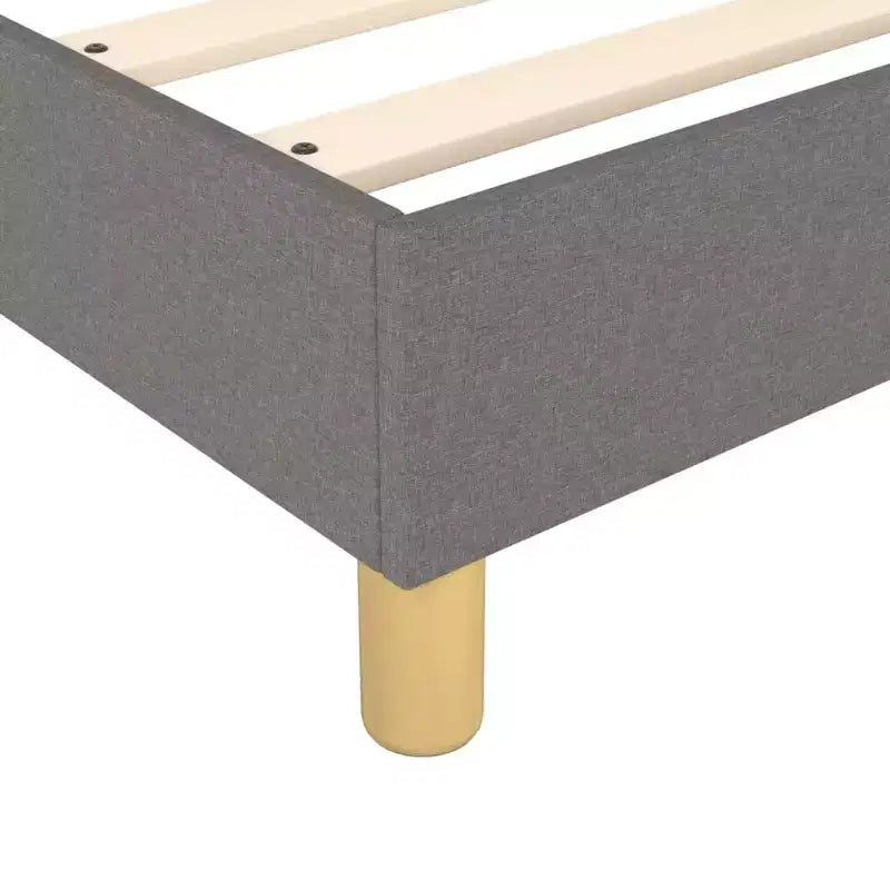 Bed Frame Dark Gray Polyester, Plywood, Engineered Wood King