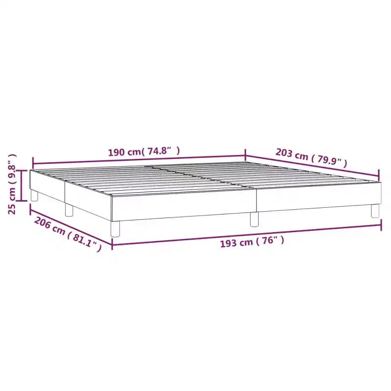 Bed Frame Dark Gray Polyester, Plywood, Engineered Wood King