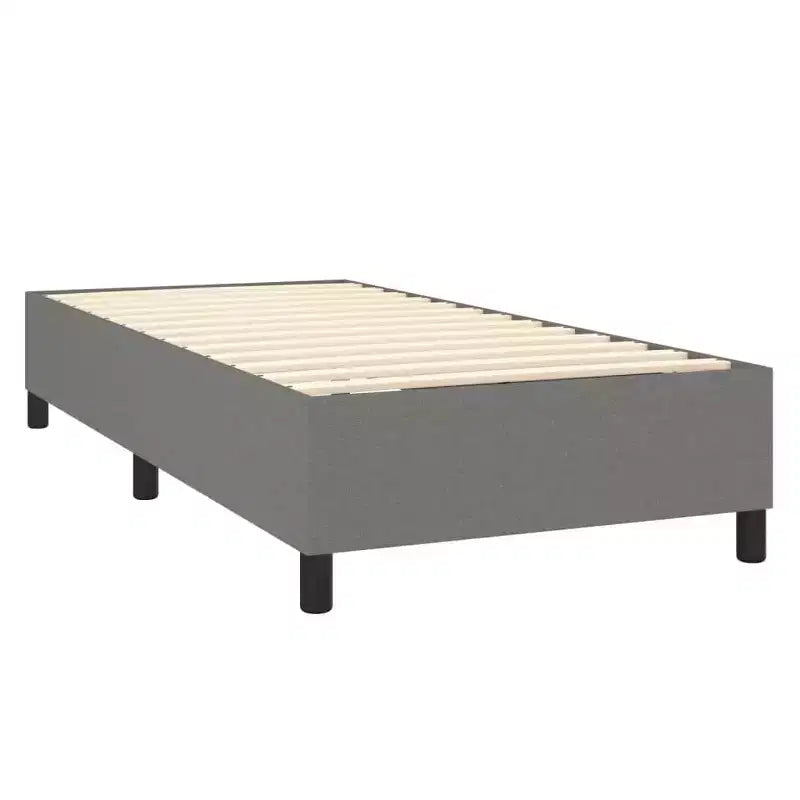 Bed Frame Dark Grey Fabric (100% polyester), plywood, engineered wood