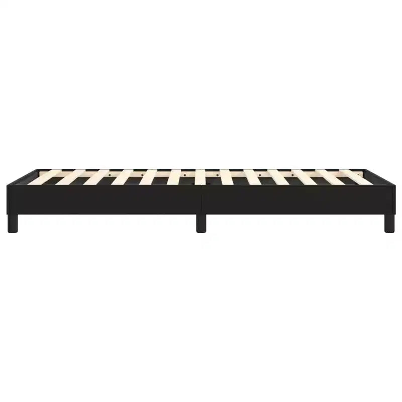 Bed Frame Black Faux leather, plywood Twin XL Sturdy Bed Frame
