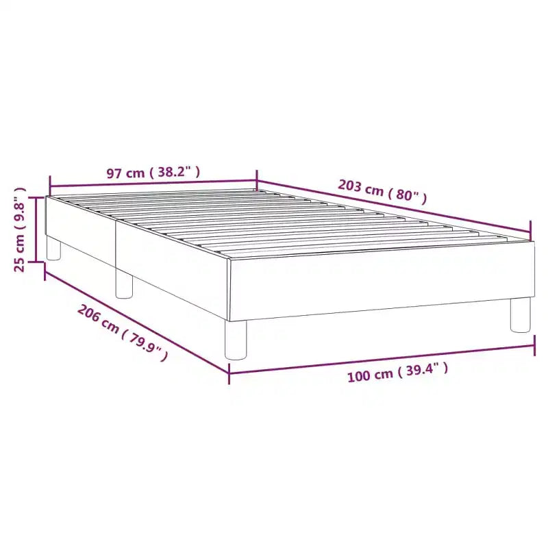 Bed Frame Black Faux leather, plywood Twin XL Sturdy Bed Frame