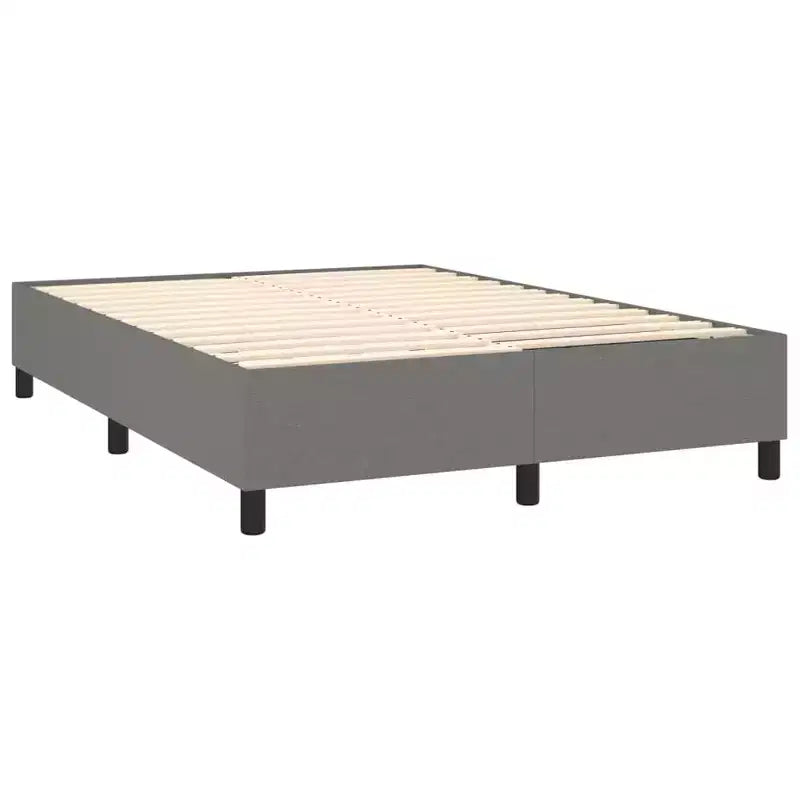 Bed Frame Dark grey 100% polyester fabric, plywood, engineered wood