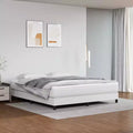 Bed Frame White Faux Leather King Durable Bed Frame