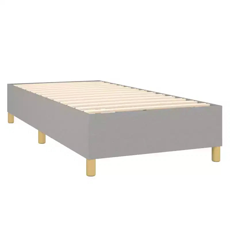 Bed Frame Light Grey 100% polyester, plywood, engineered wood