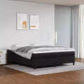 Bed Frame Black Faux leather, plywood, engineered wood King
