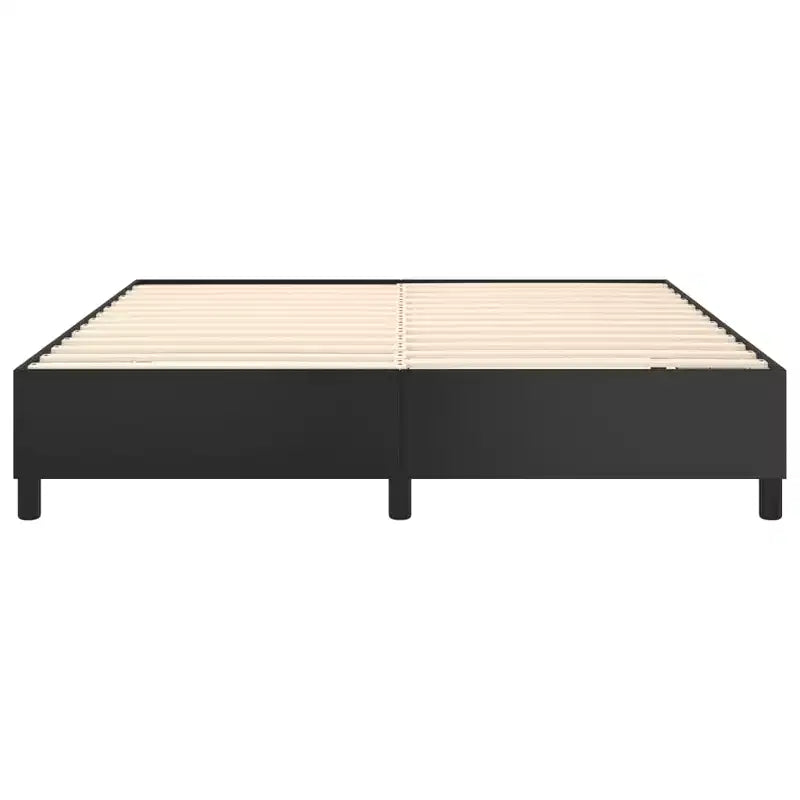 Bed Frame Black Faux leather, plywood, engineered wood King