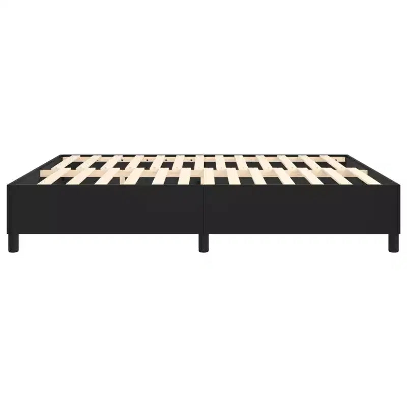Bed Frame Black Faux leather, plywood, engineered wood King