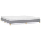 Bed Frame Light grey 100% polyester, plywood, engineered wood King
