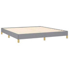 Bed Frame Light grey 100% polyester, plywood, engineered wood King