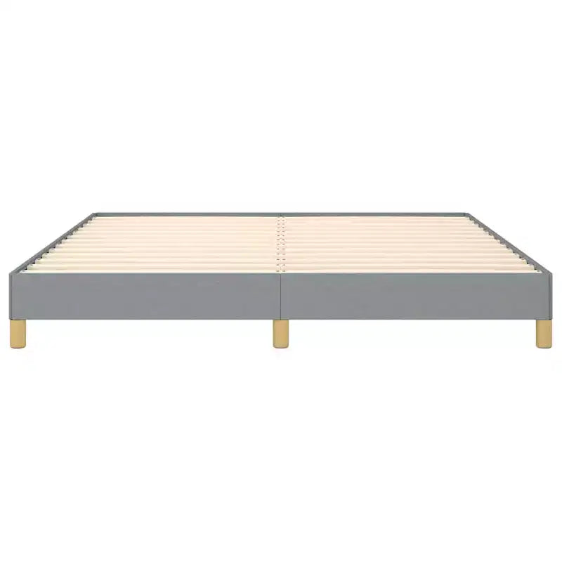 Bed Frame Light grey 100% polyester, plywood, engineered wood King