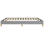 Bed Frame Light grey 100% polyester, plywood, engineered wood King