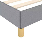 Bed Frame Light grey 100% polyester, plywood, engineered wood King
