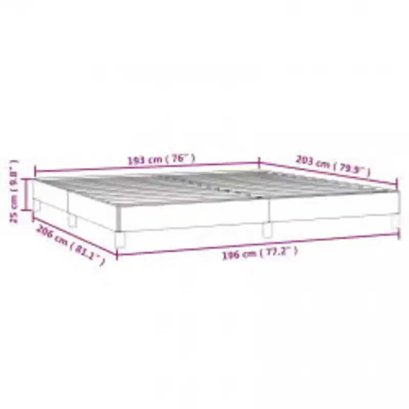Bed Frame Light grey 100% polyester, plywood, engineered wood King
