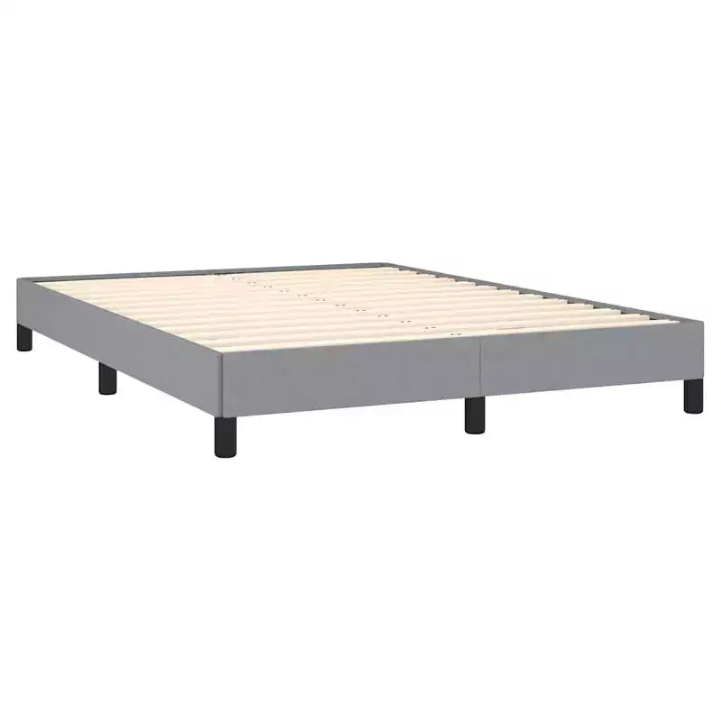 Bed Frame Light gray Polyester Queen Bed Frame Rectangular