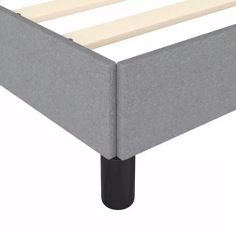 Bed Frame Light gray Polyester Queen Bed Frame Rectangular
