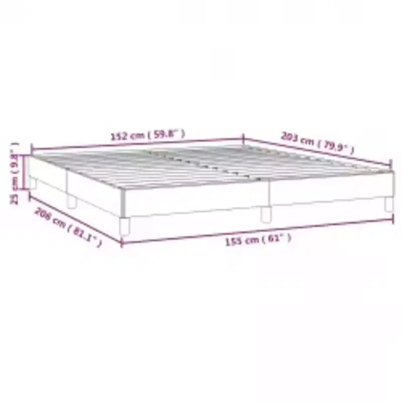 Bed Frame Light gray Polyester Queen Bed Frame Rectangular