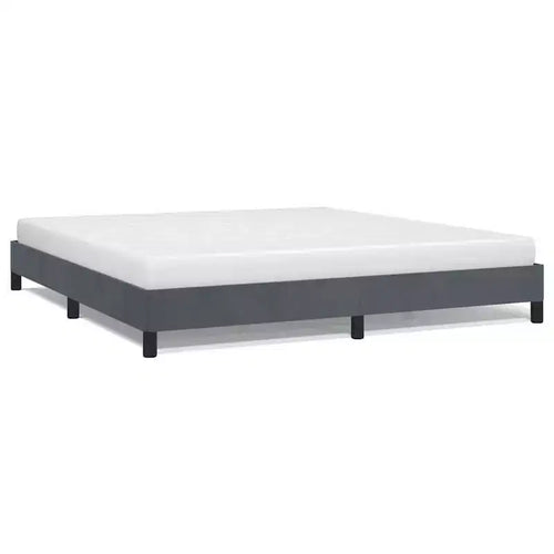 Bed Frame Dark Gray Velvet (100% polyester), plywood, engineered wood