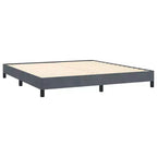Bettgestell aus dunkelgrauem Samt (100 % Polyester), Sperrholz und Holzwerkstoff