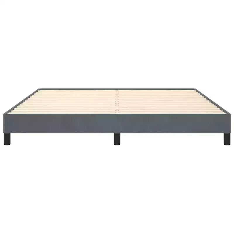 Bed Frame Dark Gray Velvet (100% polyester), plywood, engineered wood