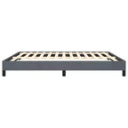 Bettgestell aus dunkelgrauem Samt (100 % Polyester), Sperrholz und Holzwerkstoff