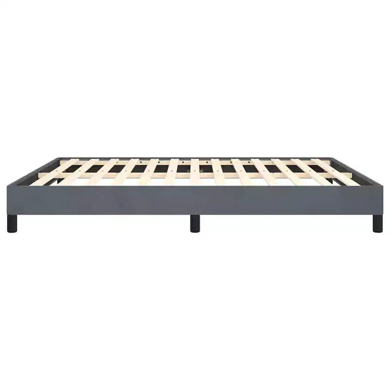 Bed Frame Dark Gray Velvet (100% polyester), plywood, engineered wood