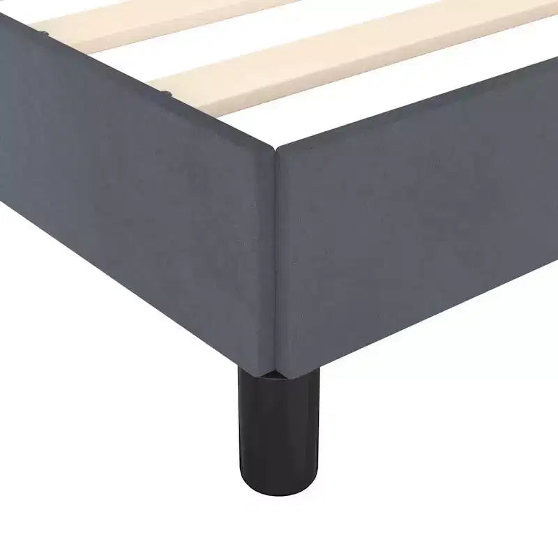Bed Frame Dark Gray Velvet (100% polyester), plywood, engineered wood