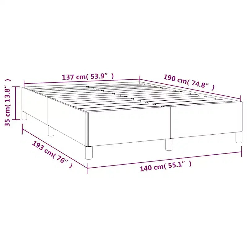 Bed Frame Light Grey Polyester, Plywood, Engineered Wood Full