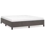 Bettgestell aus dunkelgrauem Samt (100 % Polyester), Sperrholz und Holzwerkstoff