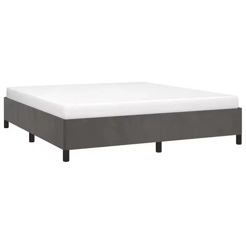 Bed Frame Dark grey Velvet (100% polyester), plywood, engineered wood