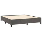 Bettgestell aus dunkelgrauem Samt (100 % Polyester), Sperrholz und Holzwerkstoff
