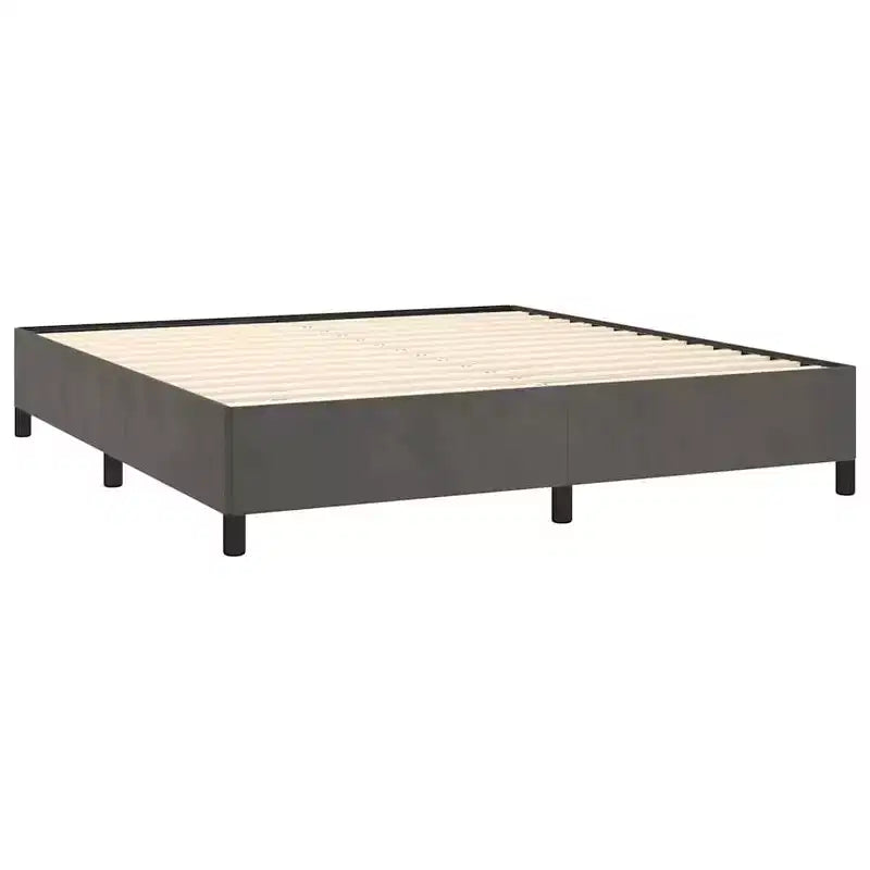Bed Frame Dark grey Velvet (100% polyester), plywood, engineered wood