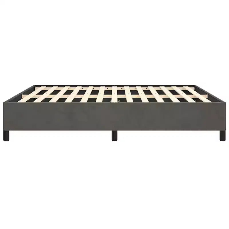 Bed Frame Dark grey Velvet (100% polyester), plywood, engineered wood