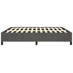 Bettgestell aus dunkelgrauem Samt (100 % Polyester), Sperrholz und Holzwerkstoff