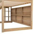 Huisbed voor eenpersoonsbed met glijbaan, ruimtebesparend frame met boekenkast en geïntegreerde opbergplanken