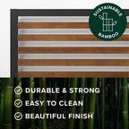 Bamboo and Metal Platform Bed Frame with Headboard, No Box Spring Needed, Easy Assembly, Queen, Brown