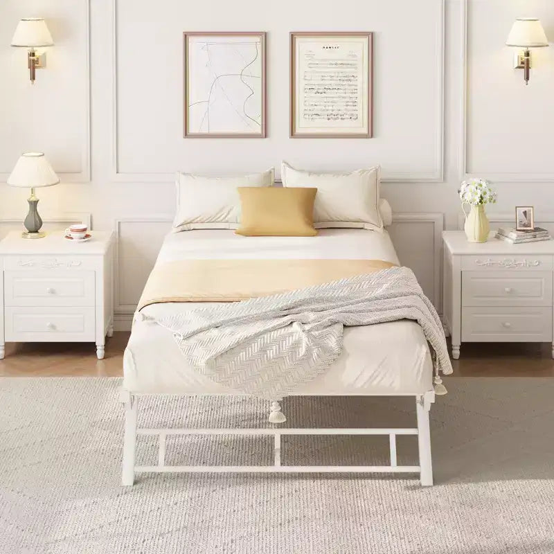 Twin Size Wood Bed With Built-in Ladder, Easy Assembly