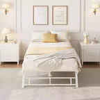 Twin Size Wood Bed With Built-in Ladder, Easy Assembly