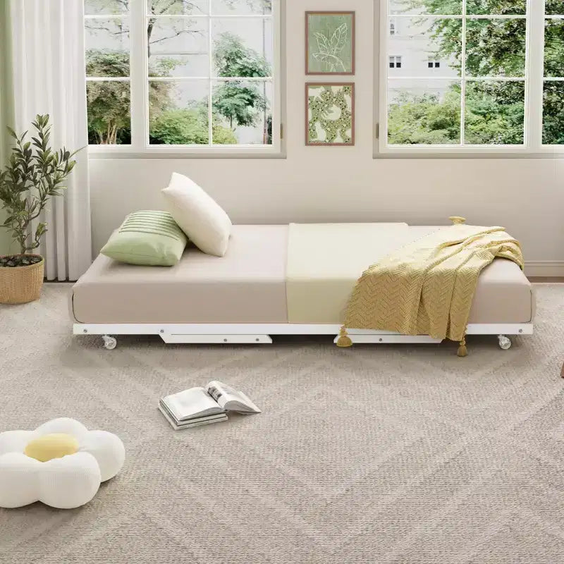 Twin Size Wood Bed With Built-in Ladder, Easy Assembly