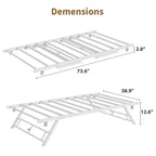 Twin Size Wood Bed With Built-in Ladder, Easy Assembly